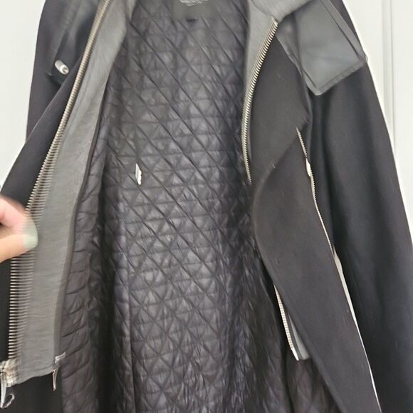 Marc New York Black Wool coat w/detachable Hood Midi Women’s US Size 4 Women - Picture 9 of 10
